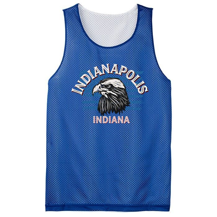 Retro Eagle Usa Flag Indiana Gift Vintage Indianapolis Gift Mesh Reversible Basketball Jersey Tank