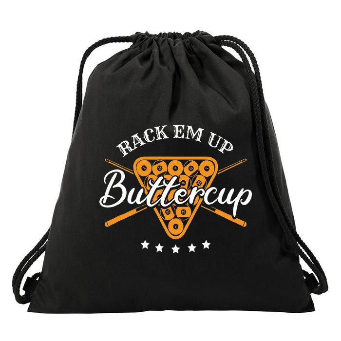 Rack Em Up Buttercup Pool Billiard Team Drawstring Bag