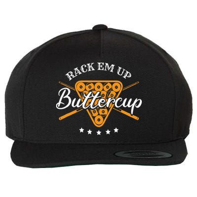 Rack Em Up Buttercup Pool Billiard Team Wool Snapback Cap