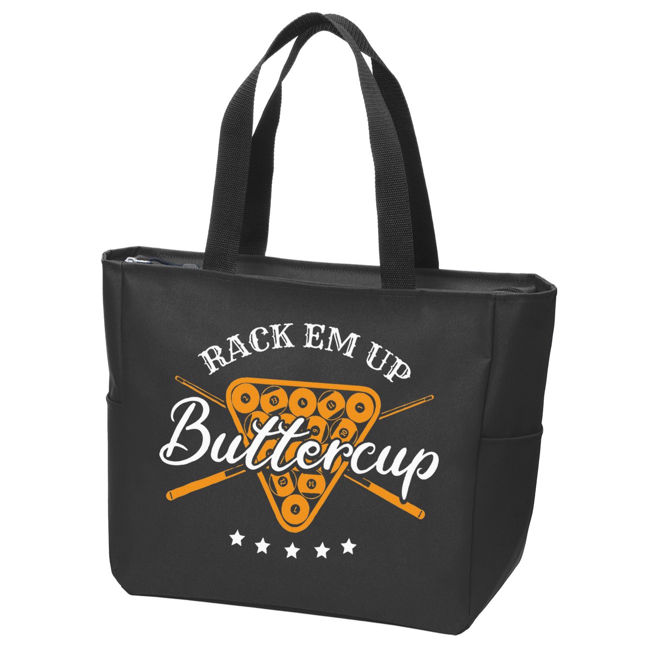 Rack Em Up Buttercup Pool Billiard Team Zip Tote Bag