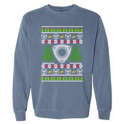 Rotary Engine Ugly Christmas Wankel Sports Car Lover Gift Garment-Dyed Sweatshirt