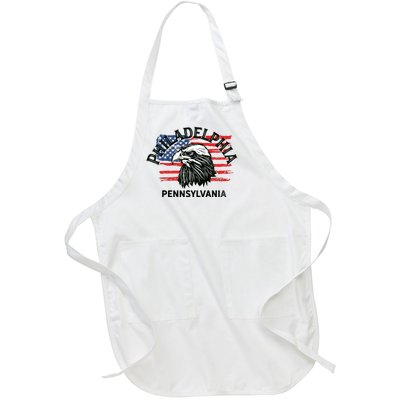 Retro Eagle Usa Flag Pennsylvania Vintage Philadelphia Full-Length Apron With Pockets