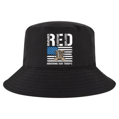 Remember Everyone Veteran Deployed Red Friday Military Cool Comfort Performance Bucket Hat