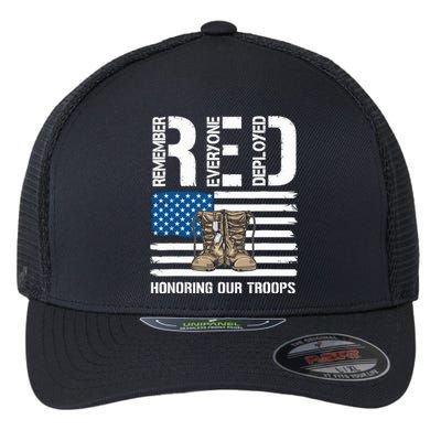 Remember Everyone Veteran Deployed Red Friday Military Flexfit Unipanel Trucker Cap