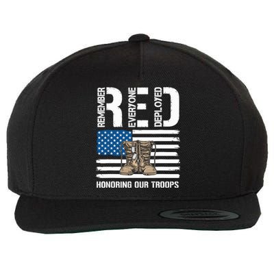 Remember Everyone Veteran Deployed Red Friday Military Wool Snapback Cap