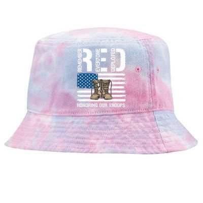 Remember Everyone Veteran Deployed Red Friday Military Tie-Dyed Bucket Hat