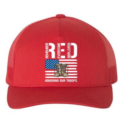 Remember Everyone Veteran Deployed Red Friday Military Yupoong Adult 5-Panel Trucker Hat