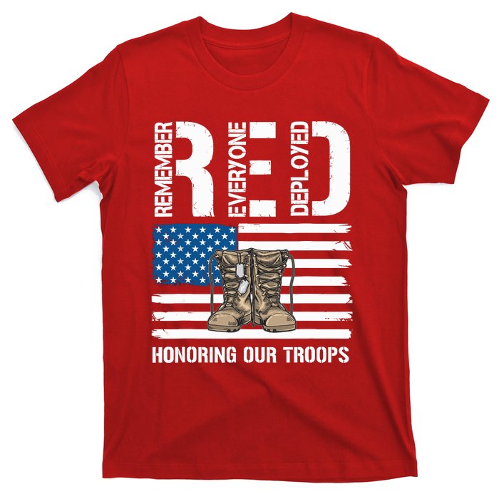 Remember Everyone Veteran Deployed Red Friday Military T-Shirt