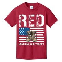 Remember Everyone Veteran Deployed Red Friday Military Kids T-Shirt