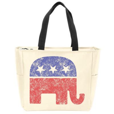 Republican Elephant Vintage Logo Gift Zip Tote Bag