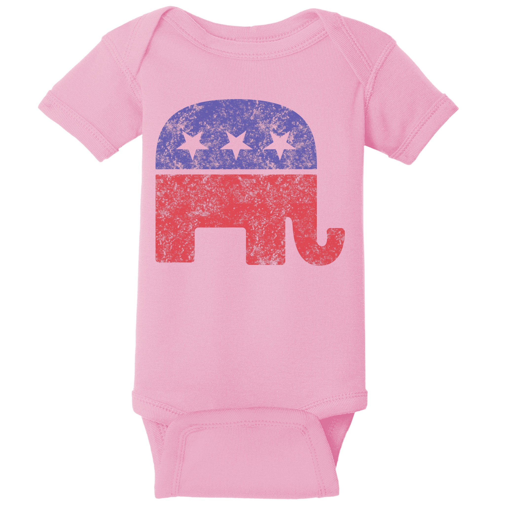Republican Elephant Vintage Logo Gift Baby Bodysuit