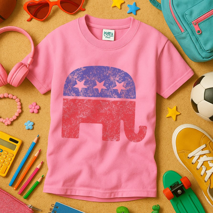 Republican Elephant Vintage Logo Gift Kids T-Shirt