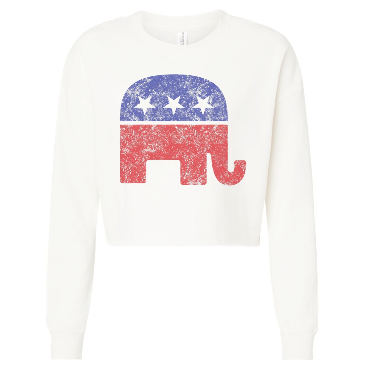 Republican Elephant Vintage Logo Gift Cropped Pullover Crew