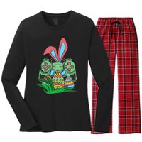 Retro Easter Video Game Easter Gaming Graphics Happy Easter Women's Long Sleeve Flannel Pajama Set 