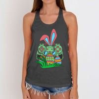 Retro Easter Video Game Easter Gaming Graphics Happy Easter Women's Knotted Racerback Tank