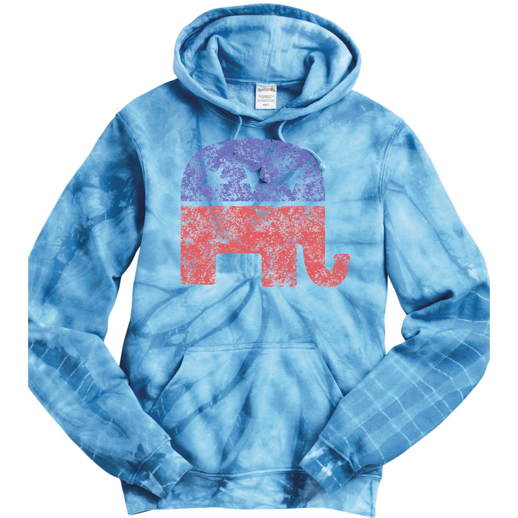Republican Elephant Vintage Logo Gift Tie Dye Hoodie