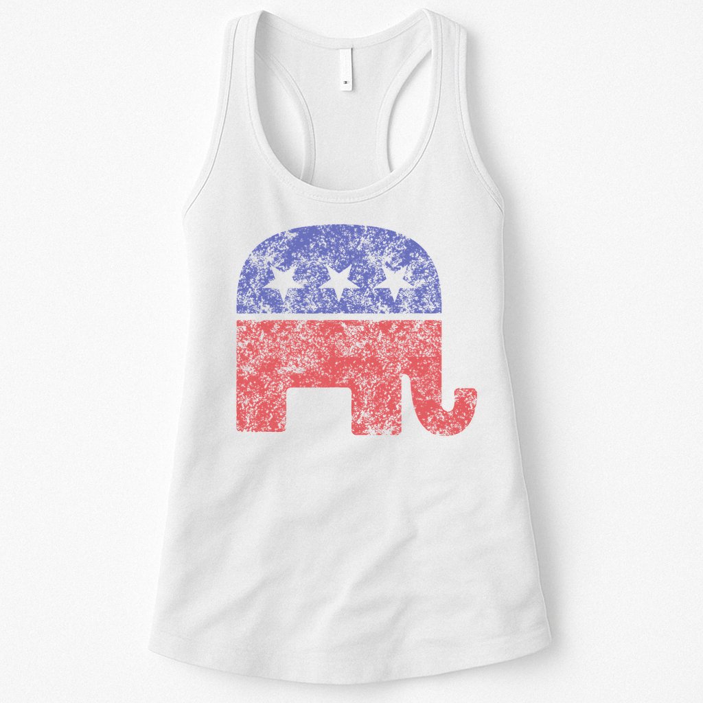 Republican Elephant Vintage Logo Gift Womens Tank Top