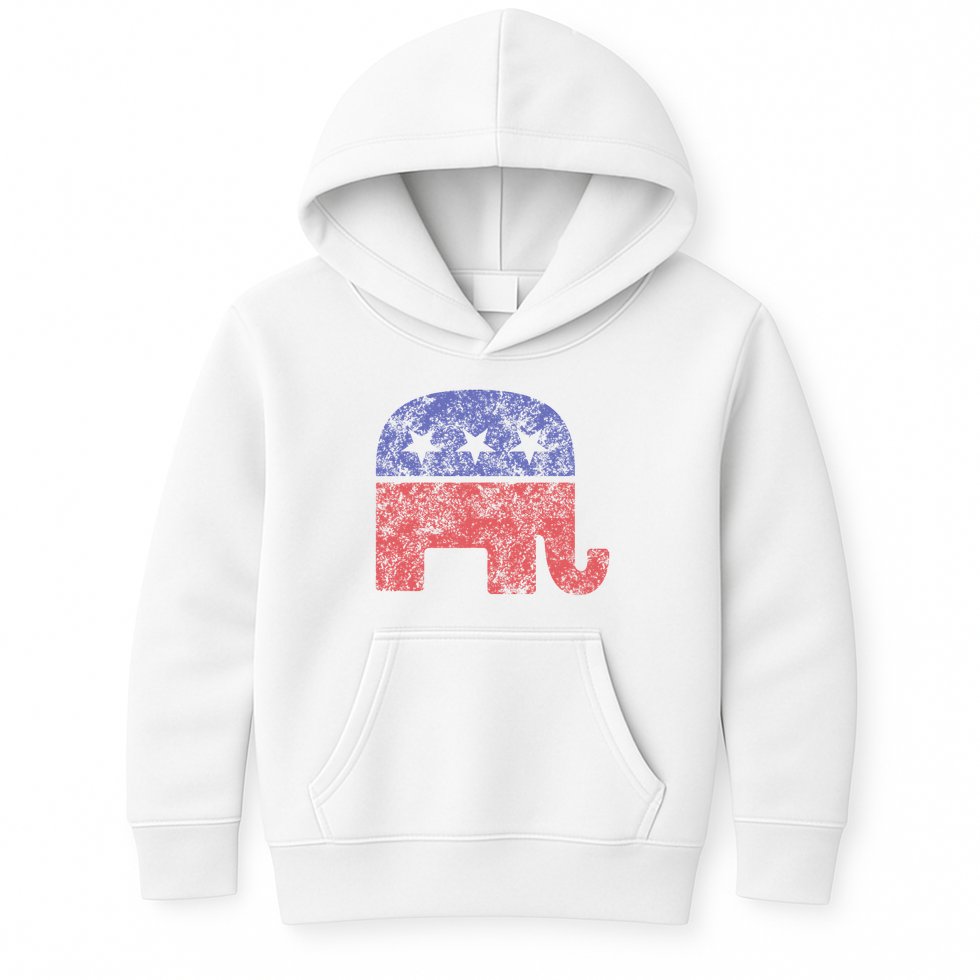 Republican Elephant Vintage Logo Gift Kids Hoodie
