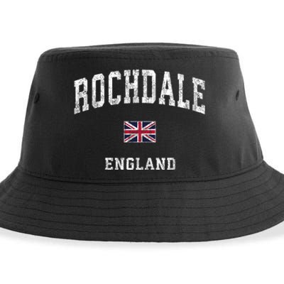 Rochdale England Vintage Athletic Sports Sustainable Bucket Hat