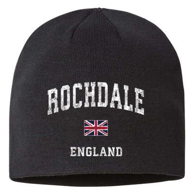 Rochdale England Vintage Athletic Sports Sustainable Beanie