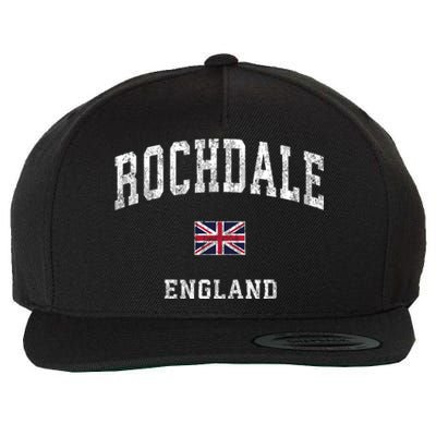 Rochdale England Vintage Athletic Sports Wool Snapback Cap