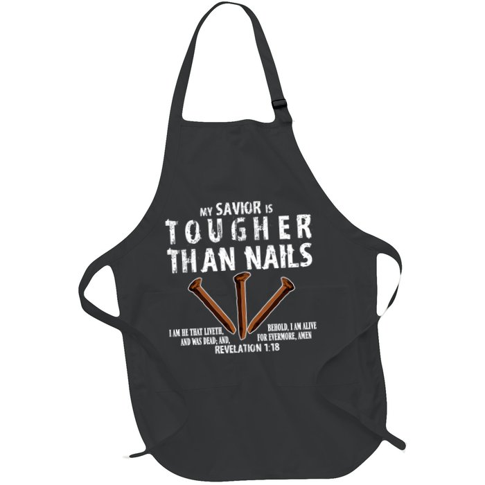 Revelation My Savior Is Tougher Than Nails Full-Length Apron With Pockets