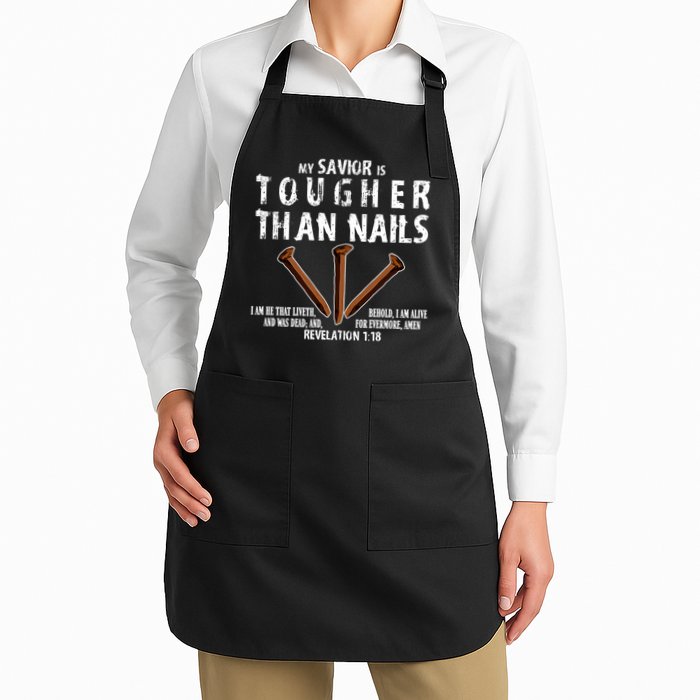 Revelation My Savior Is Tougher Than Nails Full-Length Apron With Pockets