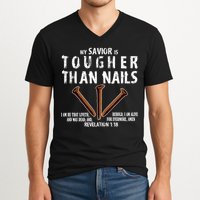 Revelation My Savior Is Tougher Than Nails V-Neck T-Shirt