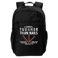 Revelation My Savior Is Tougher Than Nails Backpack