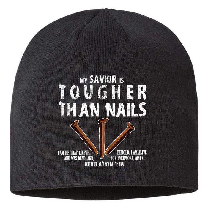 Revelation My Savior Is Tougher Than Nails Sustainable Beanie