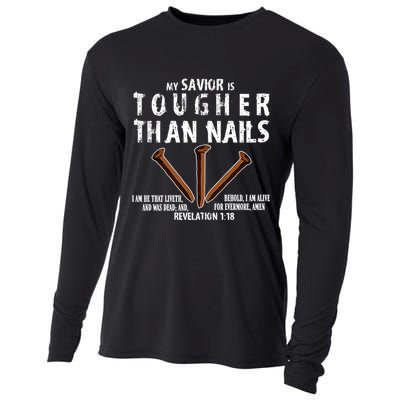 Revelation My Savior Is Tougher Than Nails Cooling Performance Long Sleeve Crew