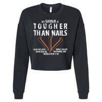 Revelation My Savior Is Tougher Than Nails Cropped Pullover Crew