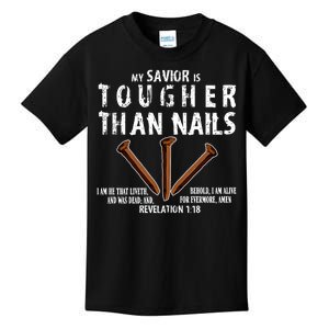 Revelation My Savior Is Tougher Than Nails Kids T-Shirt