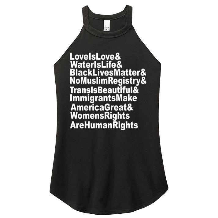 Revolutionary Intersectional Love Is Love Women's Perfect Tri Rocker Tank