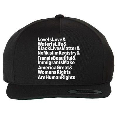 Revolutionary Intersectional Love Is Love Wool Snapback Cap
