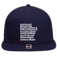 Revolutionary Intersectional Love Is Love 7 Panel Mesh Trucker Snapback Hat