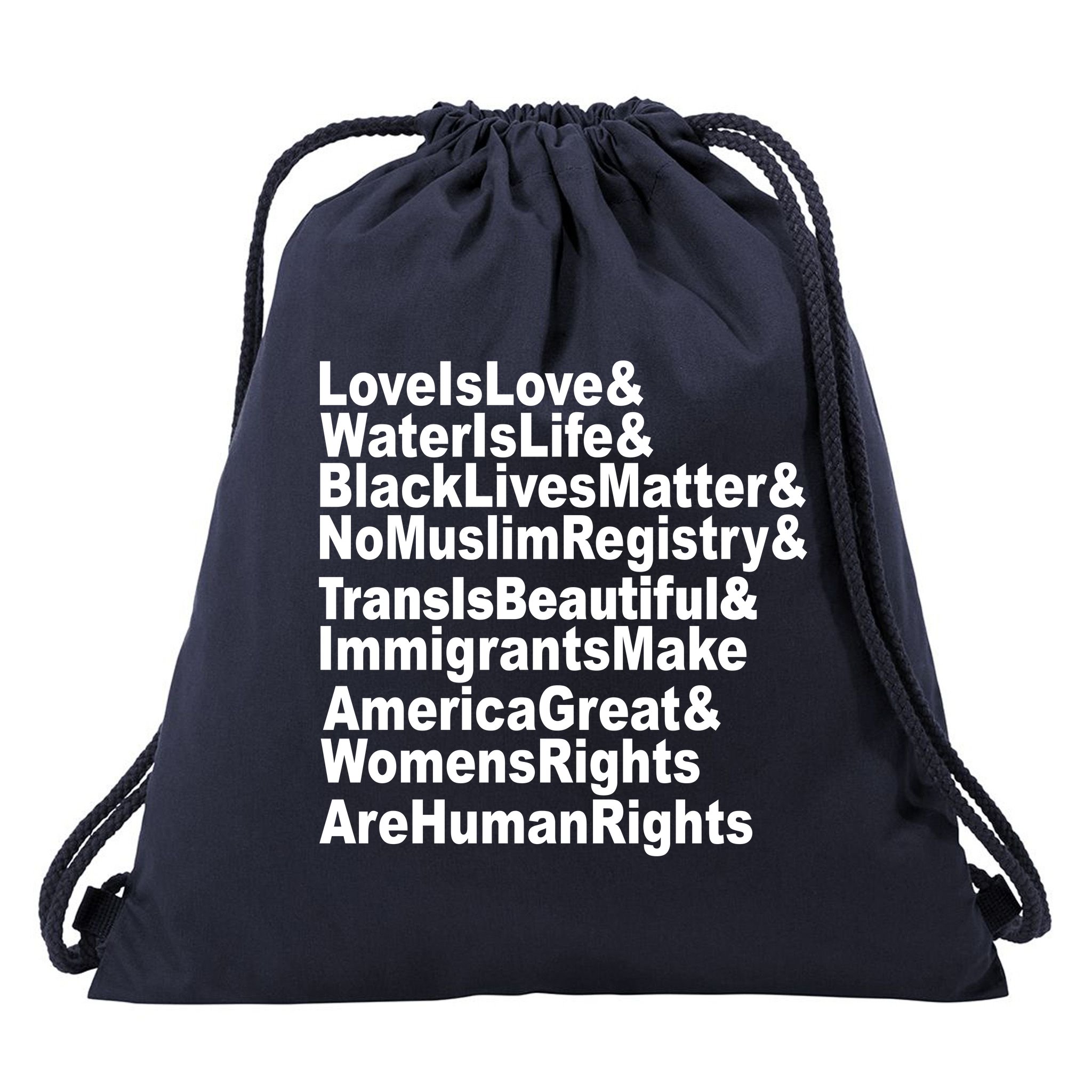 Revolutionary Intersectional Love Is Love Drawstring Bag