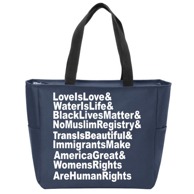 Revolutionary Intersectional Love Is Love Zip Tote Bag