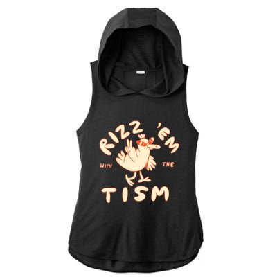 Rizz Em With The Tism Ladies PosiCharge Tri-Blend Wicking Draft Hoodie Tank