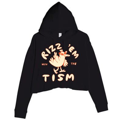 Rizz Em With The Tism Crop Fleece Hoodie