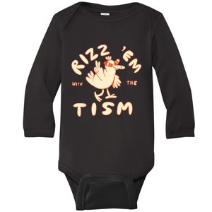 Rizz Em With The Tism Baby Long Sleeve Bodysuit