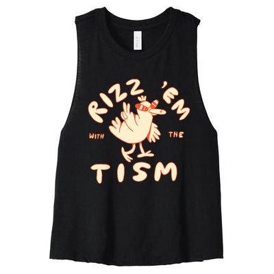 Rizz Em With The Tism Women's Racerback Cropped Tank