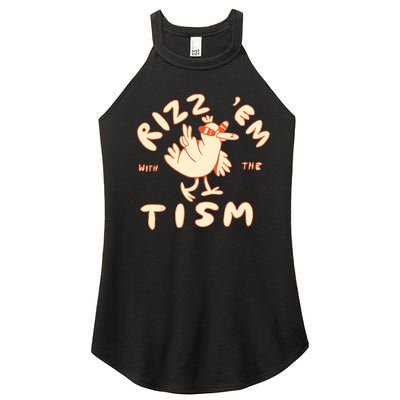 Rizz Em With The Tism Women’s Perfect Tri Rocker Tank