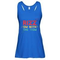 Rizz Em With The Tism Funny Autism Quote For 2024 Funny Gift Ladies Essential Flowy Tank