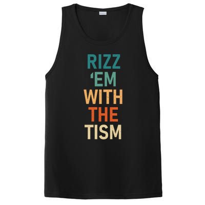 Rizz Em With The Tism Funny Autistic Retro Autism Awareness Funny Gift PosiCharge Competitor Tank