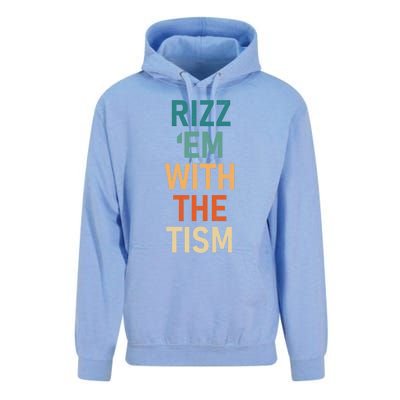 Rizz Em With The Tism Funny Autistic Retro Autism Awareness Funny Gift Unisex Surf Hoodie