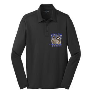 Rizz Em With The Tism Meme Autistic Racoon Funny Autism Silk Touch Performance Long Sleeve Polo