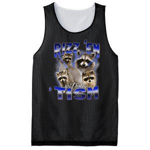 Rizz Em With The Tism Meme Autistic Racoon Funny Autism Mesh Reversible Basketball Jersey Tank