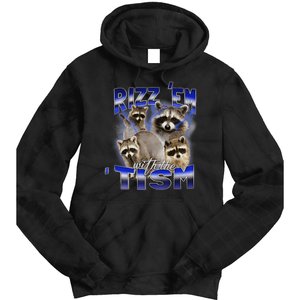 Rizz Em With The Tism Meme Autistic Racoon Funny Autism Tie Dye Hoodie