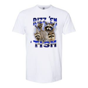 Rizz Em With The Tism Meme Autistic Racoon Funny Autism Softstyle CVC T-Shirt